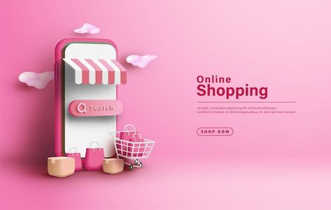 Banner Design, Online Shopping, Shop Banner Design, Online Shop Design, Logo Online Shop, Online Shopping Images, Shop Board Design, Shop Logo, Social Media Design