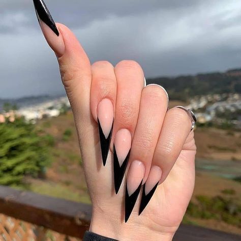 Nails | Claws | Makeup on Instagram: “1-6? 😍😍😍😍 ♥️Tag someone who would love this 💅Follow @nailsdual for more 💅Follow @nailsdual for more . . . . #nailpro #nailpoint…” Nails Inspiration, Acrylic Nails Stiletto, Stilleto Nails Designs, Ongles, Stiletto Nails Designs, Goth Nails, Black French Nails, Long Acrylic Nails, Claw Nails