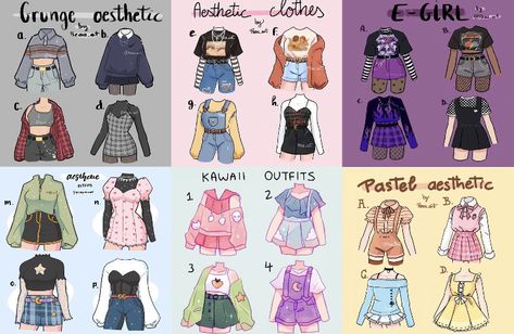 Kawaii, Croquis, Cute Anime Outfits, Cartoon Outfits, Animated Clothes, Anime Outfits, Outfit Drawings, Clothes Design Drawing, Oc