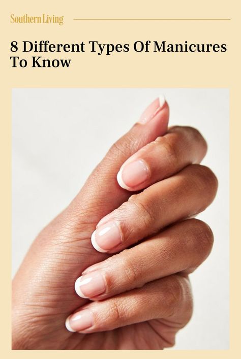 Visit the link for your handy guide to the 5 most popular types of manicures you'll find at the nail salon. #southernliving #nails #manicure Manicures, Gel Polish, Popular, Shellac, Types Of Manicures, Types Of Nails, Manicure Prices, Gel Manicure, Powder Manicure
