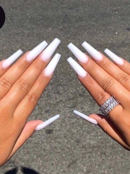 30 Gorgeous Acrylic Nail Ideas for 2022 - The Trend Spotter Nail Designs, Square Nails, Coffin Nails Designs, White Coffin Nails, Coffin Nails Long, White Nail Designs, Long Nail Designs, Long Square Nails, Acrylic Nails Coffin Short