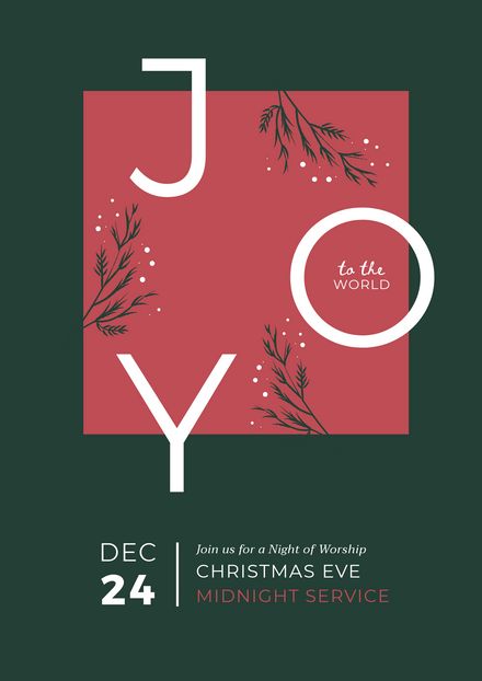 Joy to the World Christmas Eve Service Template #christmas #december #template Natal, Christmas Poster, Christmas Flyer, Christmas Service, Christmas Post, Christmas Graphics, Christmas Ecard, Christmas Card Design, Christmas Layout