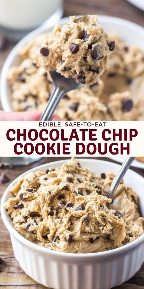 Cookie Dough, Chip Cookies, Chocolate Chip Cookie Dough, Yummy Food, Edible Cookie Dough, Sweet Snacks, Edible Cookies, Dessert Dips, Quick Sweets
