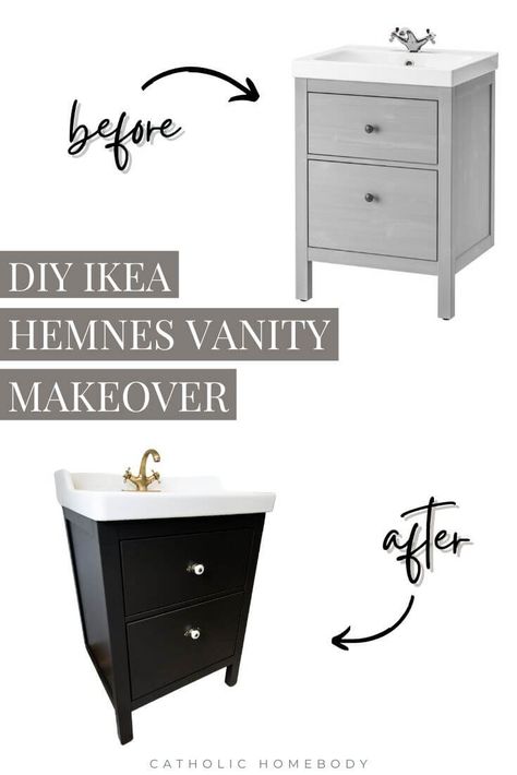 Diy, Dressing Table, Vintage, Ikea, Ikea Bathroom Vanity, Ikea Vanity, Ikea Malm Dresser, Ikea Hemnes Hack, Ikea Hemnes