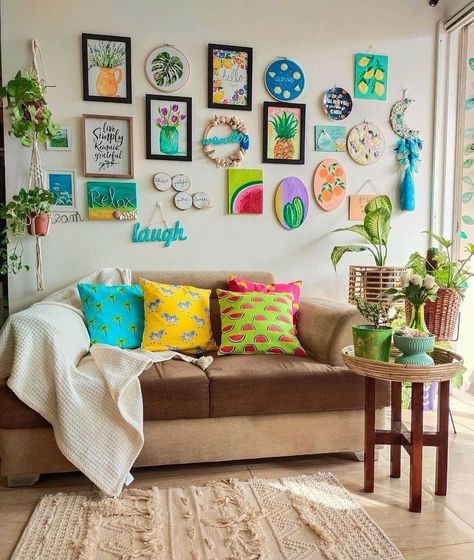It can be said that decorating the wall is such an effective way to create a certain decoration impression. Including for this summer, if you want to add a summer touches to your home, you can surely use your wall where you can apply many things there. Get the ideas down below in case you need some references. ig @lbbbangalore #summerwalldecoration #walldecorationideas #walldecor Colourful Living Room Decor, Wall Decor Living Room, Summer Wall Decor, Easy Room Decor, Home Wall Decor, Pinterest Room Decor, Diy Room Decor For Teens, Colorful Room Decor, Room Decor
