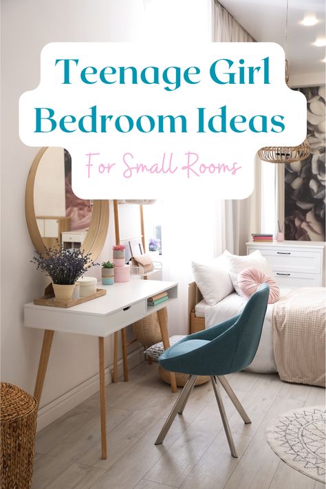 Teenage girl bedroom with a vanity area Home Décor, Interior, Teen Bedroom Ideas For Small Rooms, Tween Bedroom Makeover, Teen Bedroom Organization, Teen Room Decor For Girls Teenagers, Tween Room Ideas, Tween Bedroom Ideas