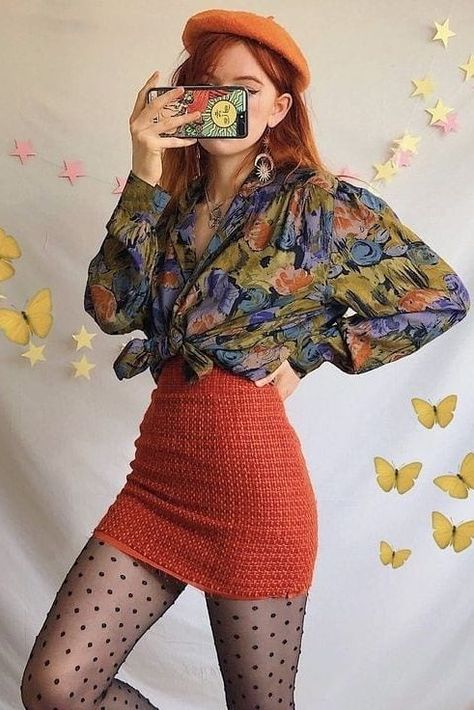 Outfits, Hippie Outfits, Funky Outfits, Eclectic Outfits, Arthoe Aesthetic Outfit, Egirl Fashion, Aesthetic Clothes, Fashion Outfits, Vintage Outfits Summer