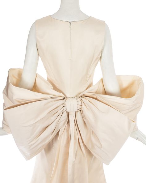 Dolce and Gabbana ivory silk fishtail wedding dress with large bow, c. 1990s For Sale at 1stdibs Wedding Dress, Couture, Gowns, Haute Couture, Ribbon Dress, Draped Dress, Taffeta Dress, Couture Skirts, Dress With Bow