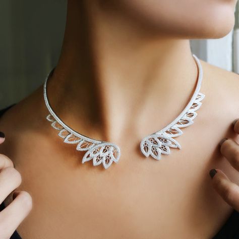 Joelle Jewellery ""Lace"" Diamond Choker ($11,800) ❤ liked on Polyvore featuring jewelry, necklaces, diamond collar necklace, filigree necklace, collar choker, choker collar necklace and diamond necklace Piercing, Filigree Necklaces, Diamond Jewelry Necklace, Filigree Jewelry, Lace Jewelry, Collar Necklace, Diamond Choker, Diamond Pendant Necklace, Diamond Necklace