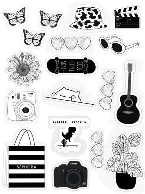 Pin on Naklejki Ipad, Ideas, Apps, Iphone, Black And White Stickers, Tumblr Stickers, Preppy Stickers, Aesthetic Stickers, Cool Stickers