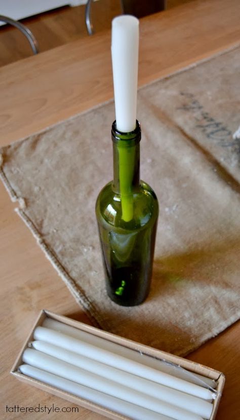 Diy, Wine Bottle Crafts, Wine Bottle Candle Holders Diy, Diy Wine Bottle Candles, Wine Bottle Candle Holder, Wine Bottle Candles, Wine Candle Holder, Wine Bottle Diy, Wine Bottle Vases