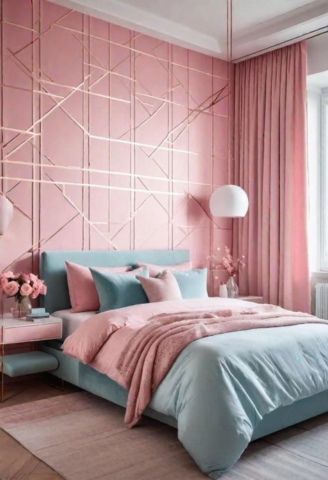 63 Luxurious Pink Bedrooms to Warm Up Your Space 66 Pink, Pink Bedroom Walls, Pink Bedroom Decor, Coral Bedroom, Pink Bedroom Accessories, Bedroom Purple, Bedroom Turquoise, Pink Bedrooms, Bedroom Colors