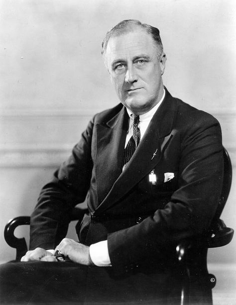 Portrait of President Franklin D Roosevelt, first official photograph, 1935. (Photo by PhotoQuest/Getty Images) Portrait, Collage, Presidents, One, Pins, Roosevelt, Franklin, Franklin D. Roosevelt