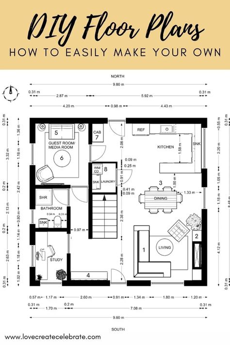 How to Make a Floor Plan! Making a floor plan layout for a space is the perfect opportunity to make sure that everything you want in a space will actually work. It is the most important step in renovating and designing a room. Learn the easy way to create a floor plan and do interior design sketches and floor plans for your home. Use a couple quick and easy programs! House Floor Plans, Layout, Floor Plans, Ideas, Design, Floor Plan With Dimensions, Home Design Floor Plans, House Floor Plan Design, Floor Plan Layout