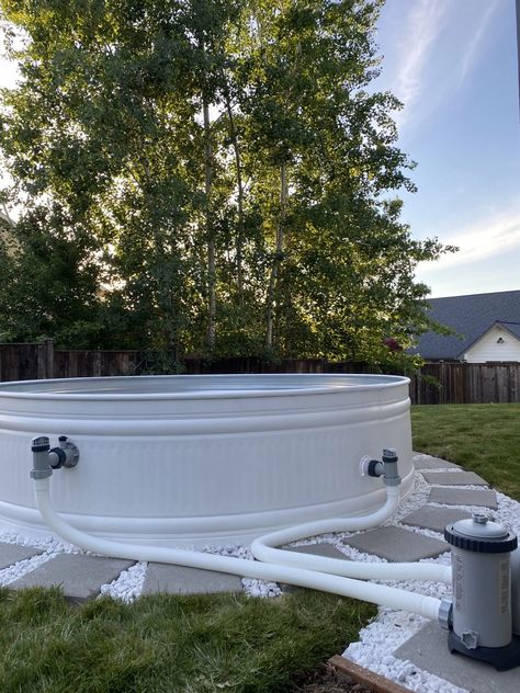 Stock Tank Pool DIY Tutorial - The Sommer Home Design, Exterior, Pumps, Diy, Stock Tank Pool Diy, Above Ground Pool Pumps, Stock Tank Pool, Above Ground Pool, Diy Stock Tank