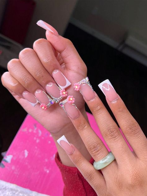 Multicolor  Collar  ABS   Embellished   Beauty Tools Ongles, Uñas, Dope Nails, Luxury Nails, Nails Inspiration, Cute Acrylic Nails, Curved Nails, Nail Tips, Long Acrylic Nails
