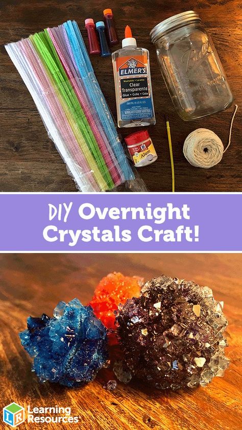 DIY Overnight Crystals Craft! - Learning Resources Blog Play, Crafts, Diy, Diy Science Experiments For Kids, Easy Science Experiments, Science Crafts, Diy Crystals, Borax Crystals Diy, Diy And Crafts