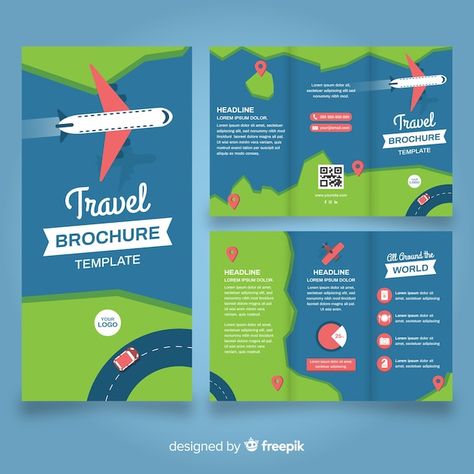 Business trifold brochure template | Free Vector #Freepik #freevector #trifold-brochure #trifold-brochure-leaflet #leaflet-template #trifold-flyer Trifold Brochure Template, Travel Brochure Template, Trifold Brochure, Travel Brochure, Graphic Resources, Flyer, Trifold, ? Logo, Business