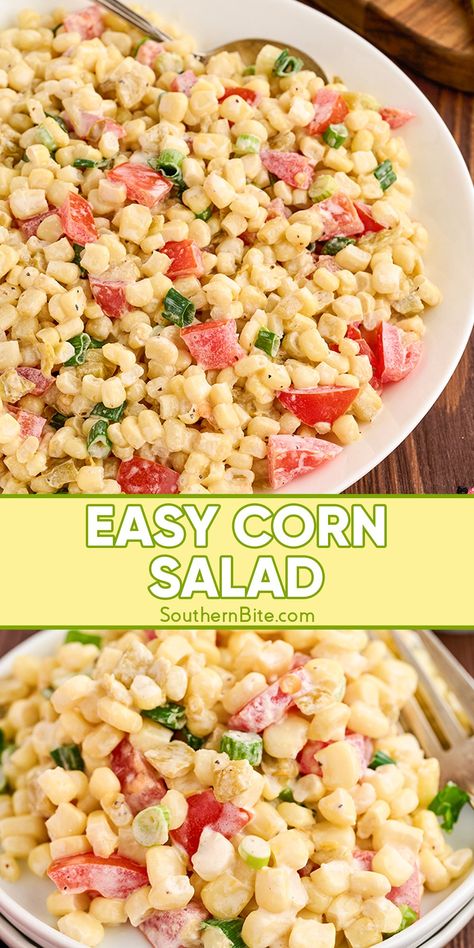Vegetable Side Dishes, Veggie Side Dishes, Corn Salad Recipes, Corn Salads, Veggie Salad, Corn Salad Recipe Easy, Veggie Dishes, Healthy Salad Recipes, Easy Corn Salad