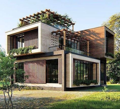 Labas Ng Bahay, Villa Facade, Villa Concept, Contemporary House Exterior, Modern Villa Design, House Arch Design, Modern House Facades, Architect Design House, Architecture Model House