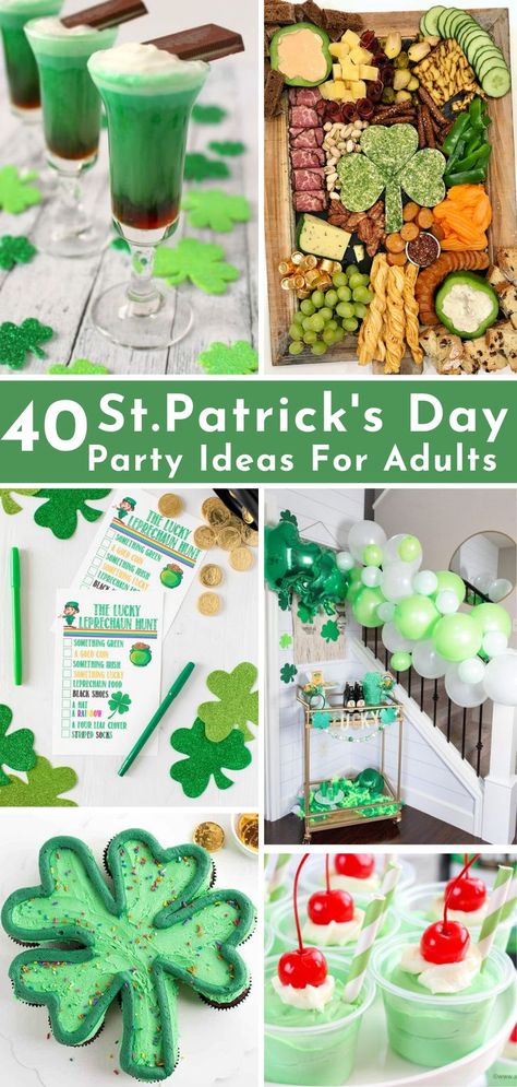 Host a St. Patrick’s Day party for your friends and family with my selection of festive St. Patrick's day party ideas for adults. Plan a delicious menu for your guests with St. Patrick's day cocktails, delicious St. Patrick's day food ideas, and sweet treats. Decorate your home with St. Patrick’s day party decorations. Enjoy a night of laughter with hilarious St. Patricks's day games for adults and fun activities. Click the link to discover more festive Irish party ideas. Diy, Desserts, St Patricks Day Food, St Patricks Food, St Patrick Day Snacks, St Patrick Day Treats, St Patrick's Day Games, St Patrick’s Day, St Patrick Party Food