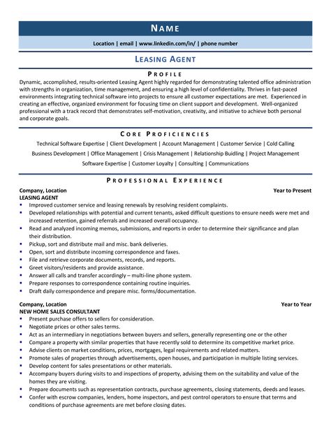 Leasing Agent Resume: Samples & Template for 2020 Sales Resume, Manager Resume, Leasing Consultant, Leasing Agent, Office Assistant Resume, Resume Help, Professional Resume Examples, Resume Summary, Resume Writer