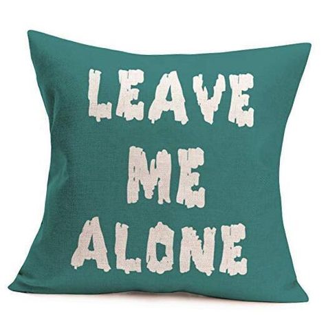 Return Policy Fast Delivery Trusted seller Throw Pillow Cover Sweet Warm Funny Sayings Leave Me Alone Cotton Linen Simple Decorative Cushion Covers 18x18 inches Square Accent Quote Pillow Case for Sofa Bedding Product Description Throw Pillow Covers Modern Red Black Wall Decorative Pillowcases Cotton Linen Contemporary Abstract Color Artwork Pattern Nordic Style Throw Pillows Cushion Cover 18x18 Inches for Living Room ▶100% Cotton Blend Linen Fabric, Breathable and Durable. ▶Package: Only One Throw Pillow Covers for One Pack. Inserts are Not Included(No Pillow) ▶Dimensions: 18" x 18" / 45cm x 45cm (1-2cm Deviation). Hidden Zipper Closure, Pattern is Only on the Front Side. ▶Nordic Style Warm Funny Saying Quotes Pattern Design, Vivid Color, Pillow Covers with Exquisite Designs Decorate Your