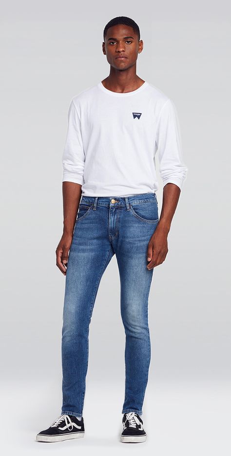 Men's Jeans Fit Guide | Find The Perfect Jeans | Wrangler UK Jeans, Fitness, Denim, Mens Jeans Fit, Mens Jeans, Wrangler Jeans, Slim Man, Men's, Slim Fit