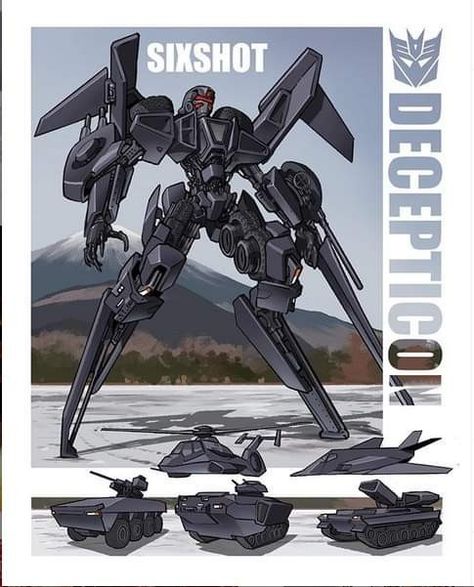 Sixshot   Made by theamazingspino from instagram Rpg, Robot Concept Art, Gundam, Transformers Cybertron, Transformers Decepticons, Mobius, Decepticons, Cool Robots, Transformers Design Art