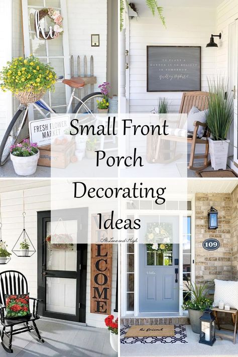 The first impression a guest receives is on your front porch. Today I have 7 simple and easy small front porch decorating ideas that will make your home stand out from the rest on the block. Inspiration, Diy, Decoration, Exterior, Gardening, Home Décor, Design, Summer Porch Decor Front Entry, Spring Front Porch Decor