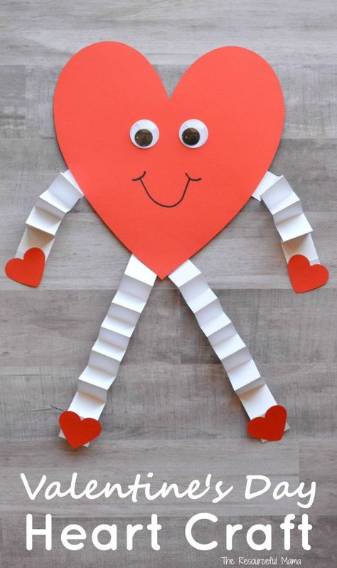 This heart person is a fun and easy Valentine's Day craft for kids Crafts, Diy, Valentine Crafts For Kids, Valentine's Day Crafts For Kids, Easy Valentine Crafts, Valentine Day Crafts, Heart Crafts, Crafts For Kids, Valentines Day Activities