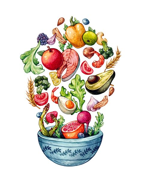 Food Art, Foods, Food Drawing, Ilustrasi, Bunga, Food Illustrations, Food, Food Illustration Art, Sanat