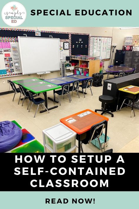 How to Setup a Self-Contained Classroom - Simply Special Ed Special Education Classroom Organization, Self Contained Classroom, Special Education Classroom Setup, Classroom Setup Middle School, Elementary Special Education Classroom, Special Education Classroom, Inclusion Classroom, Sped Classroom, Classroom Schedule