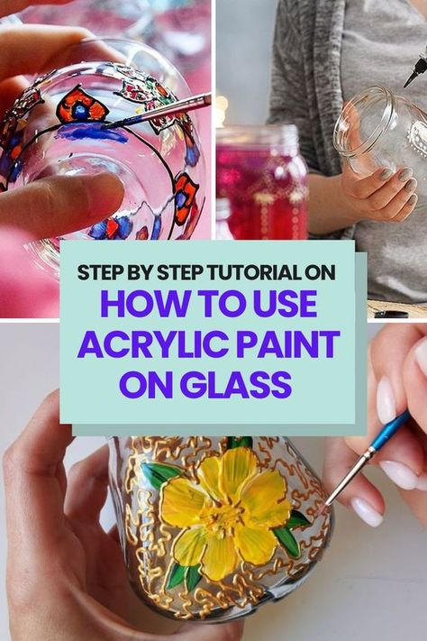 Discover the art of using acrylic paint on glass with this simple guide. I share a step-by-step tutorial on how to use acrylic paint on glass + the best 9 acrylic paint for glass! Acrylics, Crafts, Decoration, Ideas, How To Paint Glass, Glass Paint, Painting On Glass Bottles, Painting On Glass Jars, Painting Glass Jars