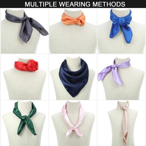 15 Pieces Women Square Neck Scarf Mixed Solid Colored Neckerchief Head Wraps Scarf Bandana at Amazon Women’s Clothing store Bandana Neck Scarf, Bandana Scarf, Neckerchiefs, Bandana Scarf Outfit, Silk Neck Scarf, Neck Scarf Tying, Tie Scarf, Neck Scarf Outfit, Bandana Styles