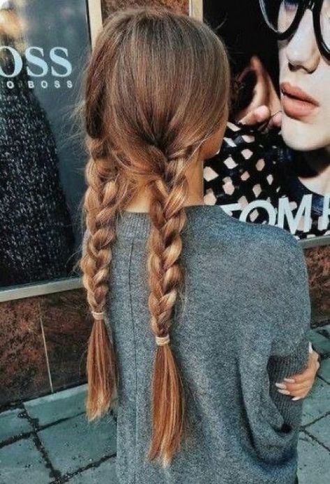 Two Braided Hairstyles To Try This Summer - DIY Darlin' Ombre, Hair Styles, Braided Hairstyles, Long Hair Styles, Hairstyles For School, Thick Hair Styles, Hair Lengths, Curly Hair Styles, Hair Dos