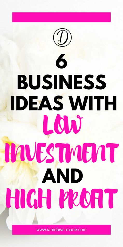 Here are 6 business ideas with low investment and high profit that you can start today to help you make money online and make money from home Small Investment Business Ideas, Lucrative Business Ideas, Start Online Business, Businesses To Start, Small Online Business Ideas, Online Business Opportunities, Business Ideas For Beginners, Investment Business Ideas, Best Business Ideas