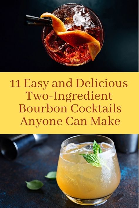 11 Delectable Two Ingredient Bourbon Cocktails - Easy Summer Cocktails Anyone Can Make - Cocktail Contessa Alcohol Drink Recipes, Drink Recipes, Summer, Bourbon Drinks Recipes, Bourbon Drinks, Bourbon Mixed Drinks, Summer Bourbon Drinks, Bourbon Recipes, Drinks Alcohol Recipes