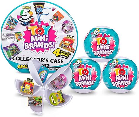 Amazon.com: 5 Surprise Toy Mini Brand Series 1 Collector's Kit - Amazon Exclusive Mystery Capsule Real Miniature Toys by Zuru (3 Capsules + 1 Collector's Case) : Toys & Games Toys, Hot Wheels Storage, Toy Brands, Toy Brand, Toy Store, Miniture Things, Cool Toys, Free Amazon Products, Surprise