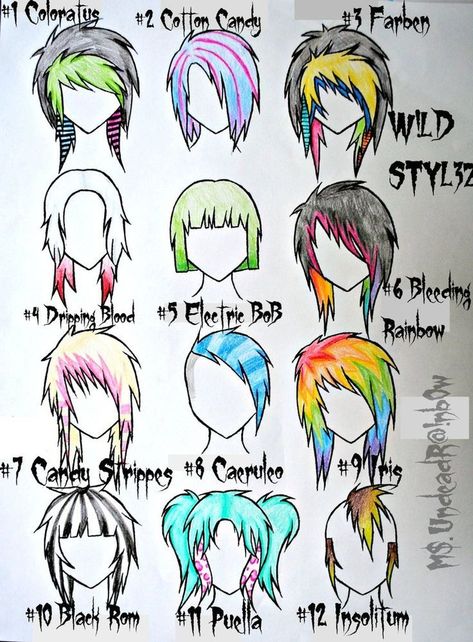 Draw, Emo Style, Emo Hair, Scene Hair, How To Draw Hair, Hair Reference, Scene Hair Colors, Emo Scene Hair, Scene Kid Hair