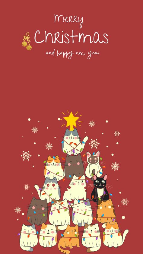 Merry Christmas and happy new year #christmas #christmaswallpaper #wallpaper #cutewallpaper Celebration, Christmas, Halloween, Merry Christmas And Happy New Year, Christmas Wallpaper, Merry Christmas, Christmas Aesthetic Wallpaper, Christmas Aesthetic, Christmas Cats