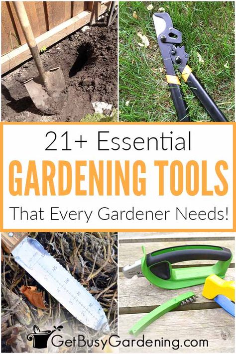 Whether you’re just getting into gardening, or are an expert, it’s important to have the right tools and equipment. Good quality, versatile tools can make gardening much more enjoyable and successful. This list of essential garden tools and supplies is full of high quality, useful products both large and small, including hand and long handled tools and other must-have items you need, and will last for years to come. Getting the best type for the job makes gardening easier and less stressful. Gadgets, Outdoor, Diy, Gardening Tools, Gardening For Beginners, Garden Tools List, Gardening Tips, Best Garden Tools, Garden Tool Bag