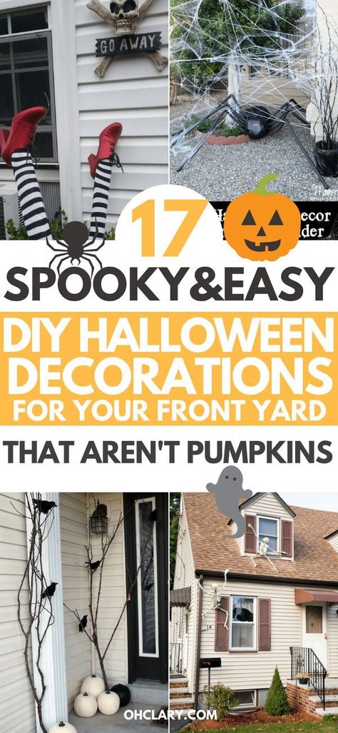 The Best DIY Halloween decorations for outdoor and yard to turn your porch into a haunted house. How to make graveyards, spider webs, chicken wire ghosts and other awesome and scary. These are so easy to make even kids can do them. #halloween #halloweendecorations Decoration, Halloween, Halloween Crafts, Diy, Diy Halloween Decorations, Halloween Decorations, Outdoor, Home-made Halloween, Halloween Decorations Diy Outdoor