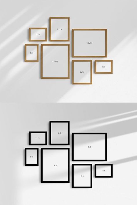 Bedroom Gallery Wall – Gallery Wall Mockup Set Of 7 Medium Thick Frames Minimalist Wall Art Frame Mockup - davidreed.co Ideas, Interior, Design, Diy, Inspiration, Dekorasyon, Ev Düzenleme Fikirleri, Dekorasi Rumah, Inspo