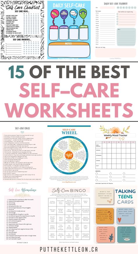 15 of the best self care wprksheets Inspiration, Fitness, Self Care Worksheets, Self Care Activities, Journal Prompts For Teens, Self Care Bullet Journal, Self Improvement Tips, Self Care Wheel, Self Care