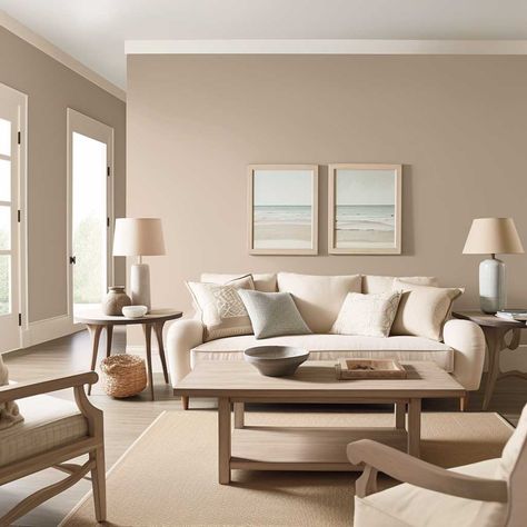 4+ Living Room Wall Colors That Complement Every Furniture Style • 333+ Images • [ArtFacade] Neutral Living Room Colors, Living Room Color Schemes, Neutral Living Room Paint, Living Room Colors, Beige Living Rooms, Taupe Living Room, Neutral Walls, Beige Wall Colors, Cream Living Rooms