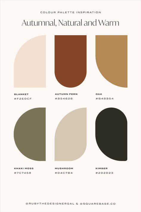 Autumnal, Natural and Warm Colour Palette for Your Brand and Squarespace Website Design, Inspiration, Layout, Pantone, Fall Color Palette, Earth Tone Color Palette, Sage Color Palette, Hygge Color Palette, Earthy Color Palette