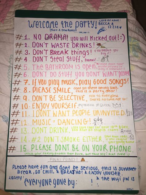 Cute and funny teen house rules, funny teen party rules. Friends, Drinking Games, Teen Party Games, College House Party, Teenage Parties, Party Rules, Fun Party Games, House Party Rules, House Party Ideas For Teens