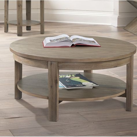This Coffee Table in a sharp casual styling that will fit any decor. This collection is done in select cathedral oak wire brushed veneers in a mushroom oak finish. 4 Piece Coffee Table Set, Round Wooden Coffee Table, Coffee Table Inspiration, Pedestal Coffee Table, Garden Coffee Table, Circular Table, Cape House, Unique Coffee Table, Coffee Table Wayfair