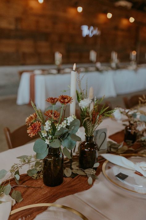 For their rustic meets modern wedding, Sarah and Kelton opted for simple neutral centerpieces with gorgeous boho flowers. Wedding, Dream Wedding, Simple Weddings, Boda, Hochzeit, Bodas, Wedding Inspo, Western Wedding, Wedding Mood